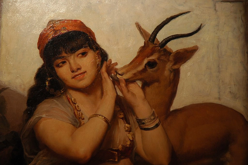 Ragazza con gazzella - Musée d'art et d'histoire de Narbonne, dettaglio